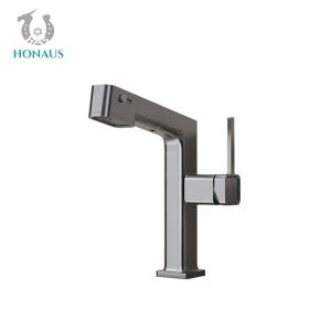 Quality Three Modes Adjustable Flow Pull Out Basin Faucet Modern Bathroom Sink Faucet for sale
