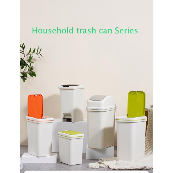 Slim Trash Can 10L Plastic Trash Can Garbage Can with Press Top Lid Modern Waste Basket Rubbish Bin