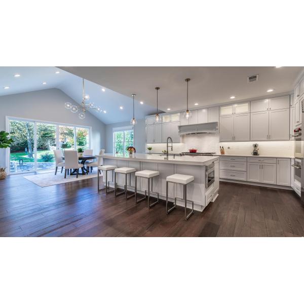 YALIG Custom Shaker Kitchen Cabinets with Smart Design and Flat Edge Countertop Edging