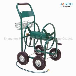 Quality 4 Wheel Steel Garden Hose Reel Cart 350 Feet Weather Resistant With Non - Slip Handle for sale