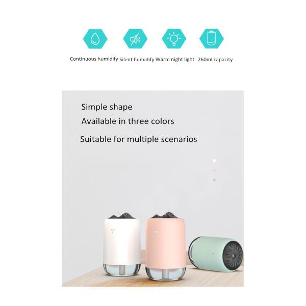 HOMEFISH 260ML Room Humidifier ABS PP Silicone Car Air Humidifier