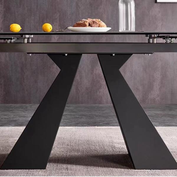 Modern Square Extendable Dining Table Living Room Sintered Stone Expandable Dining Room Table