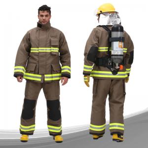Quality Para Aramid Fireman Suit Custom Color FR Zipper Front Closed With Tool Packet for sale