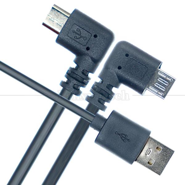90 Degree Right Angled USB to Micro B Data Charger Cable for Phone Tablet Digital Camera GPS