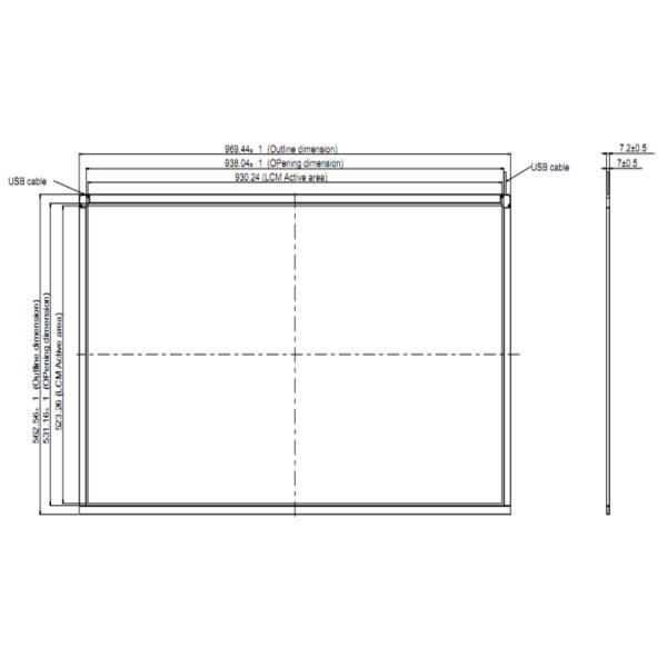 Waterproof Advertising Touch Screen 42 Inch UVC Multi - Touch For Computer