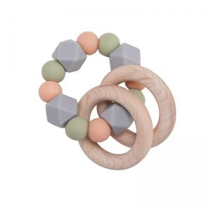 China Multicolor Silicone Teether Toys Harmless , Lightweight Silicone Teething Rings on sale