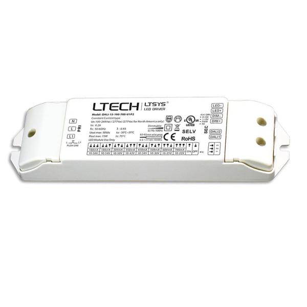 Dali Dimmable Driver 100-240V,100-700mA 15W Constant Current 0-10V Power Driver