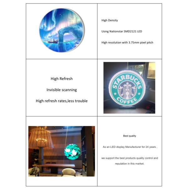 Customized Round Circle LED Display Indoor Outdoor Shop Store Dual Sides Waterproof Screen Sign Logo