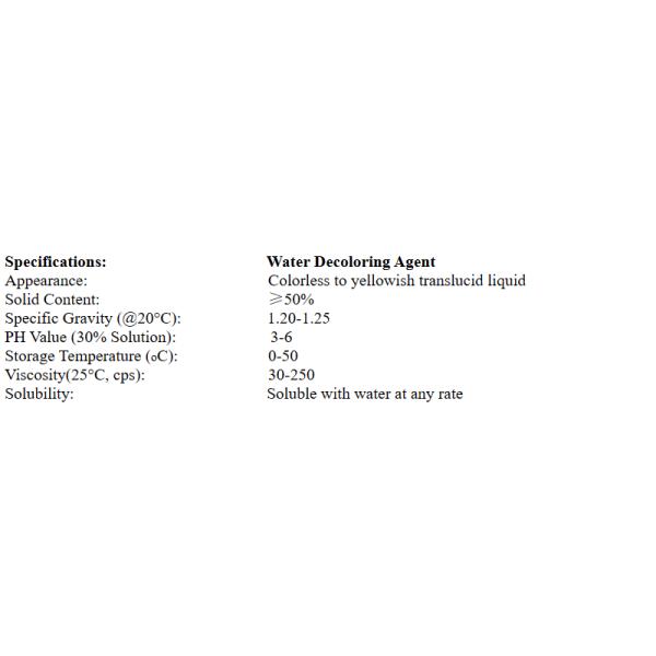 textile dyeing effluent decolorizing water decoloring agent