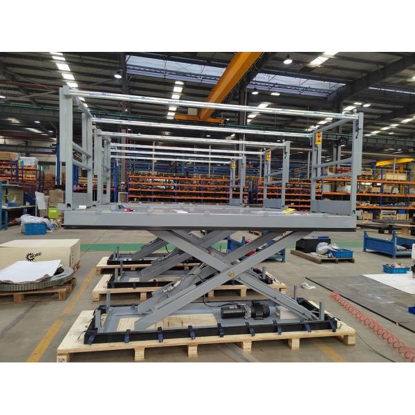 Hydraulic Electric Lift Table Powered Stationary Scissor Lifts with Handrail and Chain and Bellow