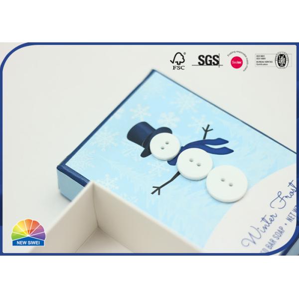Button Decorated Rigid Shoulder Box with 3 Pieces Cardboard for Bar Soap