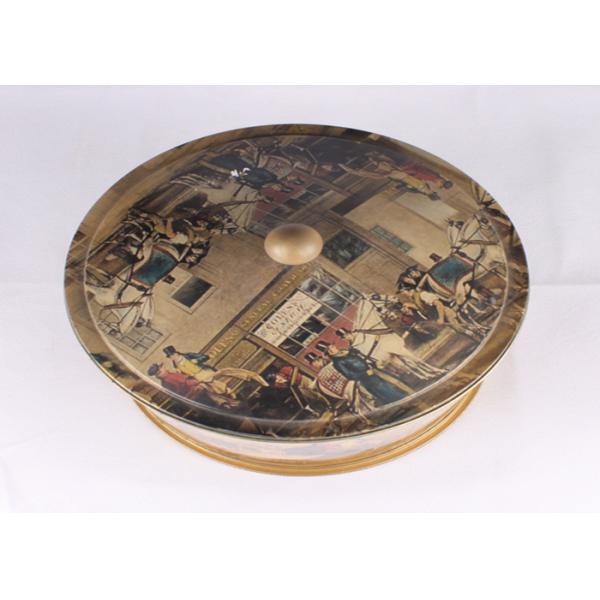 CMYK Offset Printing Round Gift Tins Metal Tinplate Material Music Set