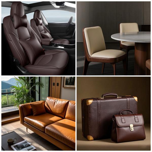 Durable PVC Leather fine dot texture pattern with brushed backing for leather mat