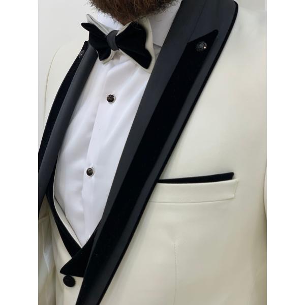 Ventura White Shawl Collar Tuxedo Slim Fit 3pc 65% Polyester