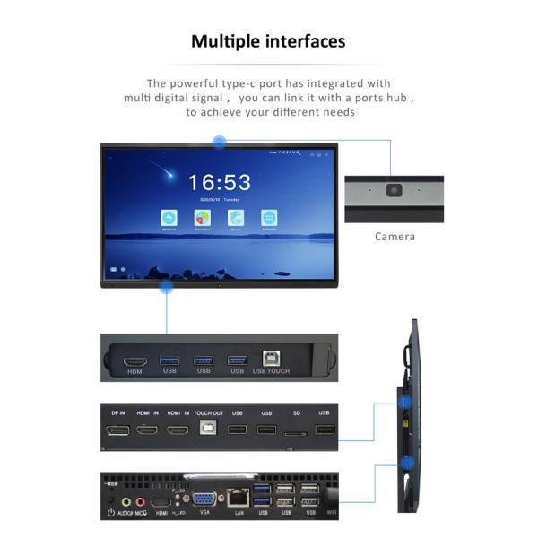 ROHS 65 Inch Touch Screen Display Teacher Interactive Whiteboard