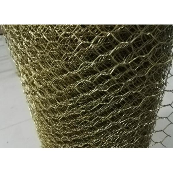 Rugged Decorative Concertina Hexagonal Wire Mesh Cooper Brass Twist Anti Oxidation