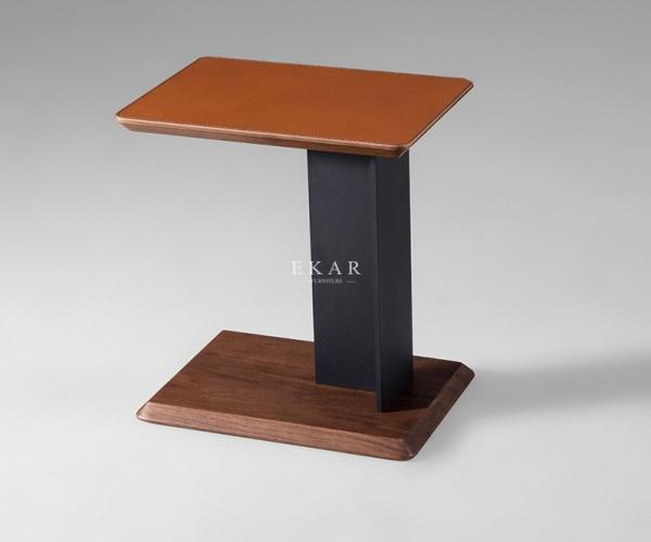 Buy Contemporary Living Room Leather Stainless Steel Side End Table at wholesale prices