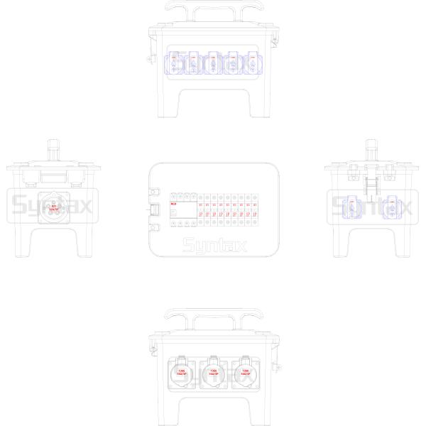 Syntax New RB13 Rubber Box 32A Three Phase Outdoor Mains Distro Box For Live Event Industry in Dubai
