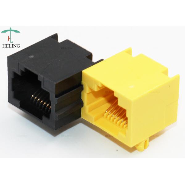 Unshielded RJ45 1x2 Two Ports Rj45 8p8c Connector Female Stitching R / A