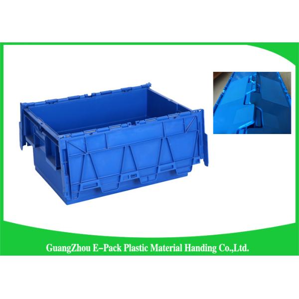 Packaging Logistic Big Plastic Containers , Distribution Tote With Hinged Lid Rentable Moving