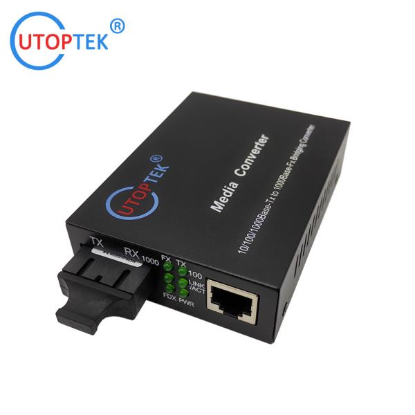 10/100/1000Mbps MultiMode dual SC 1310nm 2km Fiber media converter with DC5V power supply
