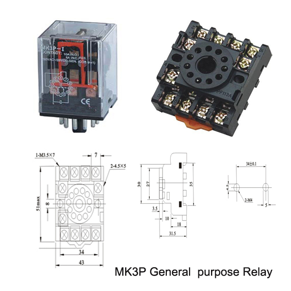 MK3P electromagnetic electronic general purpose relay