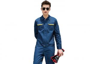 Quality Polyester / Cotton Long Sleeves Industrial Work Uniforms Jackets Square Collar for sale