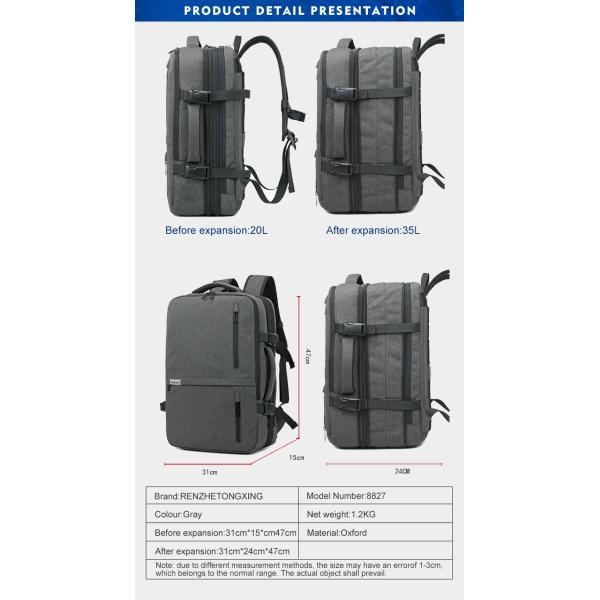 35L Carry On Expandable Travel Men Business Backpack Anti Theft