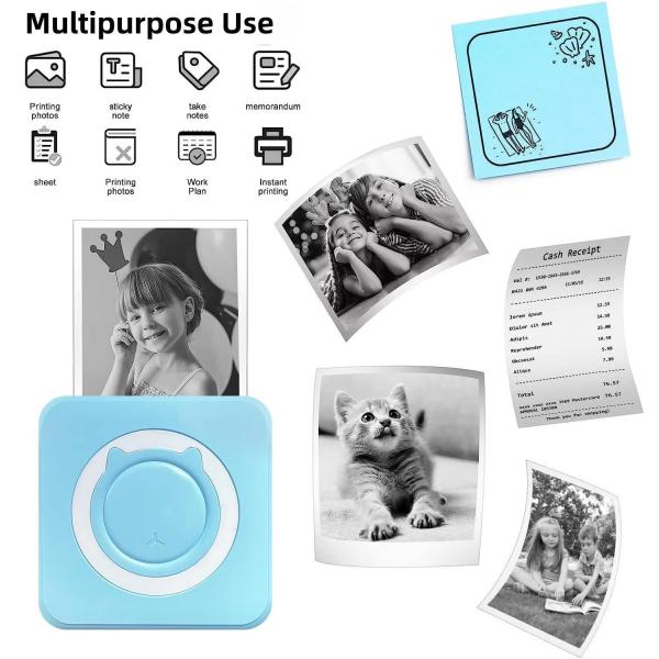 Mobile APP Mini Inkless Printer Thermal Fast Printing Portable Pocket 53mm