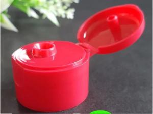 China Red Bottle Flip Cap Durable Body / Natural Color Dispensing Caps For Liquid Containers on sale