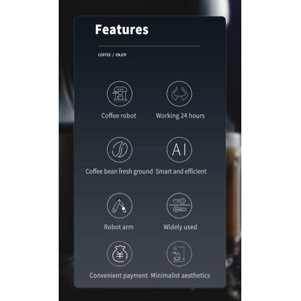 Automatic Coffee Robot Barista with 6 Flavors and Customizable Recipes