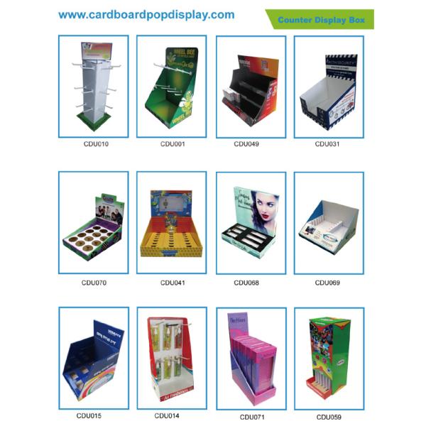 Eye Catching Corrugated Counter Display Boxes With 4" Plastic Pegs CDU064