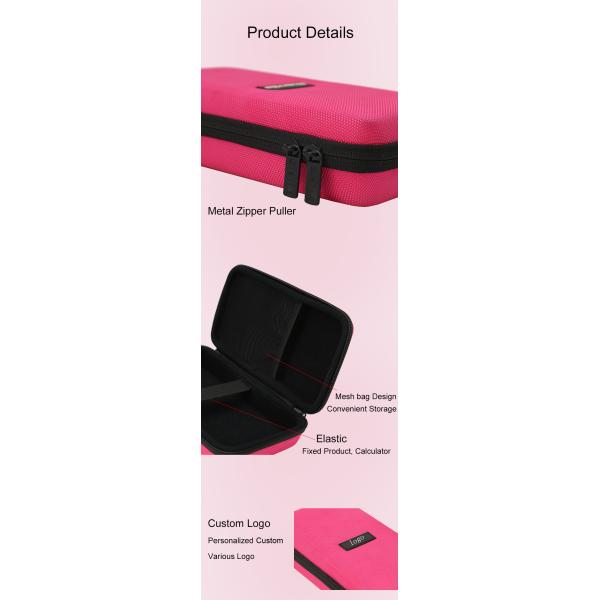 Microfiber Lining Pink Shockproof EVA Tool Case For Calculator