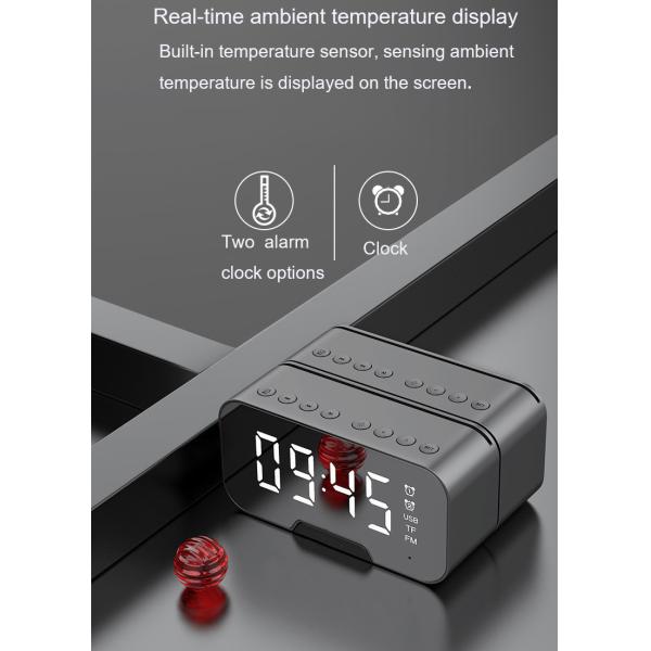 ABS FM Radio Audio Bluetooth Speaker 87.5MHZ-108MHZ With Mirror Night Light