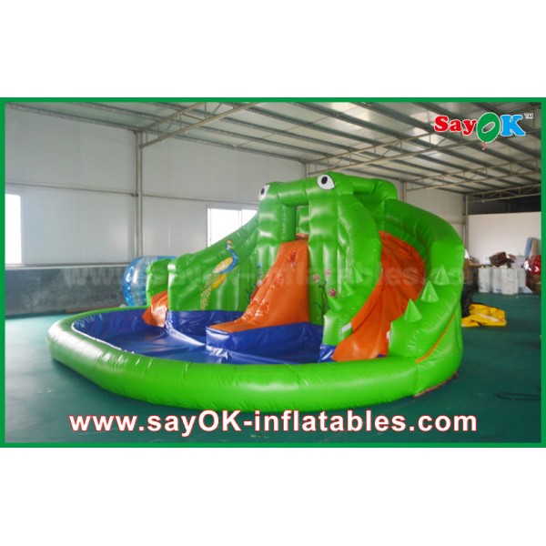 Inflatable Bounce House With Slide Pvc Summer Inflatable Bouncer Slide Outside Frog Water Slide With Print