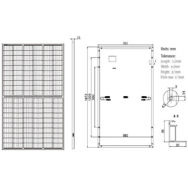 Waterproof 325W High Performance Solar Panels For Solar Wind Hybrid System