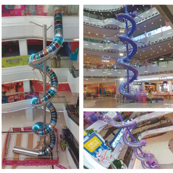 Customized Color Outdoor Spiral Slide 76cm Diameter Backyard Playground Tube Slide
