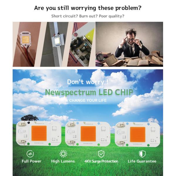 110v 50w AC LED Module COB Chip No Welding Lamp Bead Full Spectrum 380nm-840nm