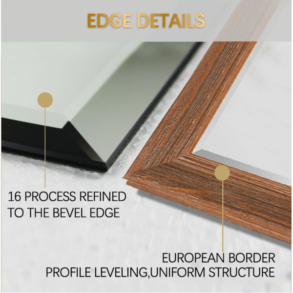 Rectangle Solid Wood Frame Mirror Full Length Dressing Mirror Without Light