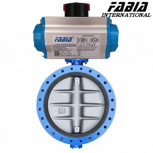 China 14 Inch 12 Inch 10 Inch  Pneumatic Actuated Butterfly Valve  Carbon Steel Flanged on sale