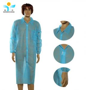 Quality 25-40gsm Disposable Lab Coat Men And Women For Doctor for sale