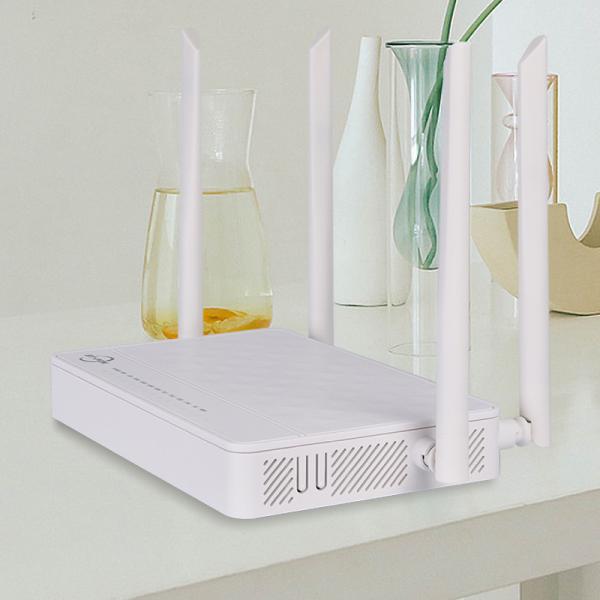 FTTH Wireless 4GE Gepon Dual Band ONU Modem 4pots Voip Wifi Router