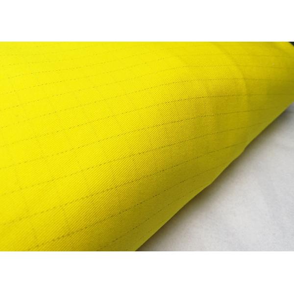 100% Cotton Grid Anti - Static Esd Fabric Thick Yarn Card 295 Grams