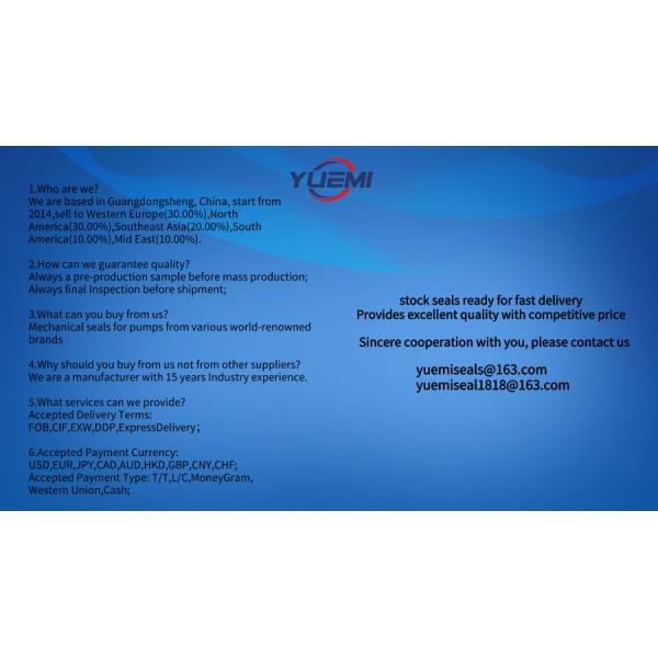 EBARA Carbon Mechanical Seal Water Pump Component FH-150 FH-200 FH-250 FTK2-15mm