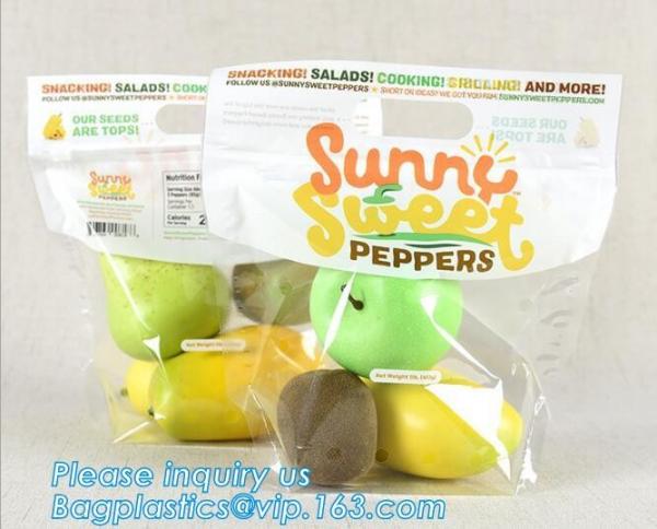 Fresh Vegetables Packaging Plastic Bag, Fresh Fruit & Vegetable Packaging Plastic Fruit Bag with Handle, breathable opp