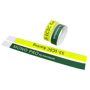 Barcode Customizable Event Wristbands , Adjustable Paper Bracelets For Events