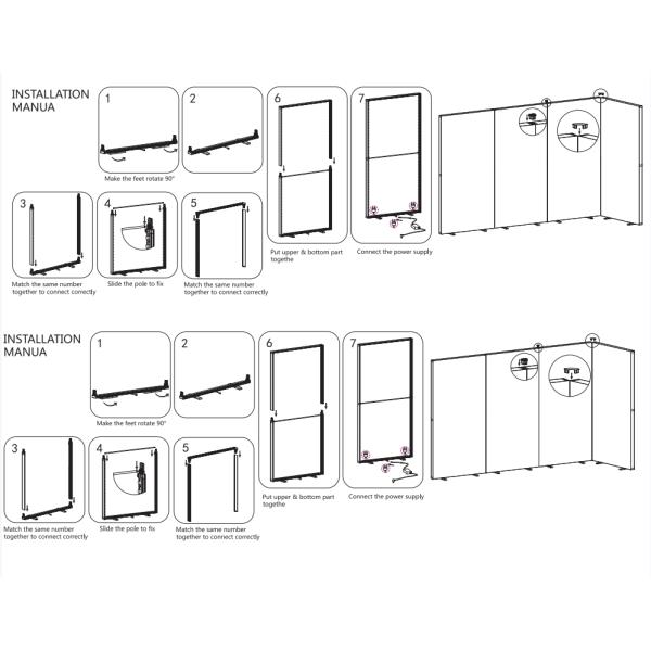 Indoor LED SEG Light Box Graphics Trade Show Display Walls 1mx2m