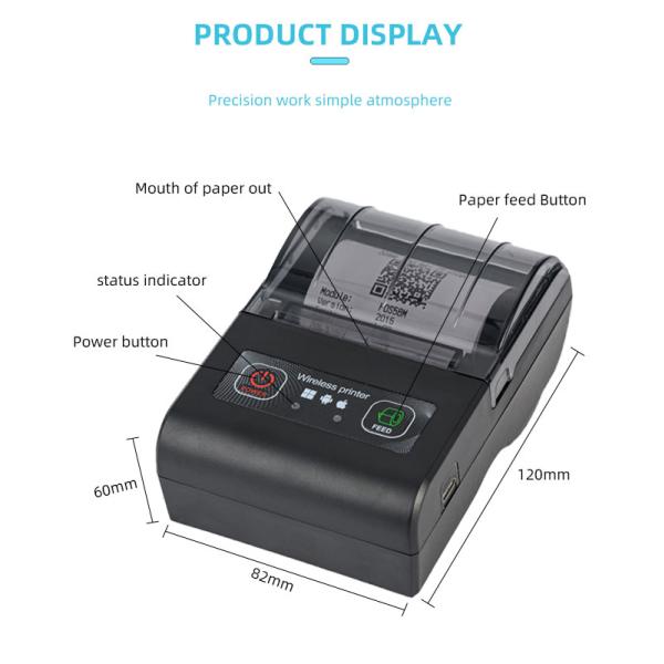High Speed Bluetooth Portable Printer Thermal Receipt Printer for Small Businesses