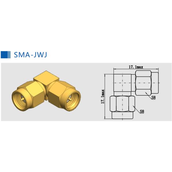 SMA Female To SMA Female Right Angle(RA) 50Ω RF Coaxial Adapter