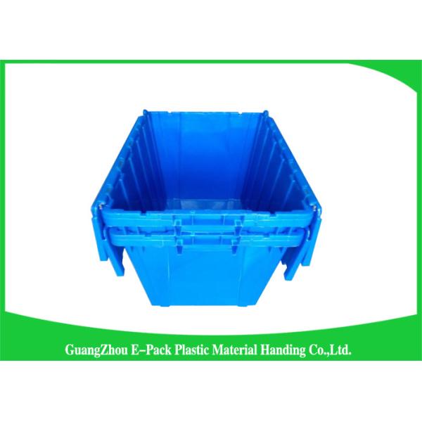 60L Large Plastic Storage Boxes With Lids , Plastic Shipping Containers With Attached Lids
